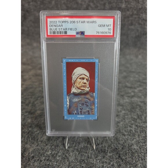 2022 Topps 206 Star Wars Dengar Blue Star Field PSA 10 - Picture 1 of 2